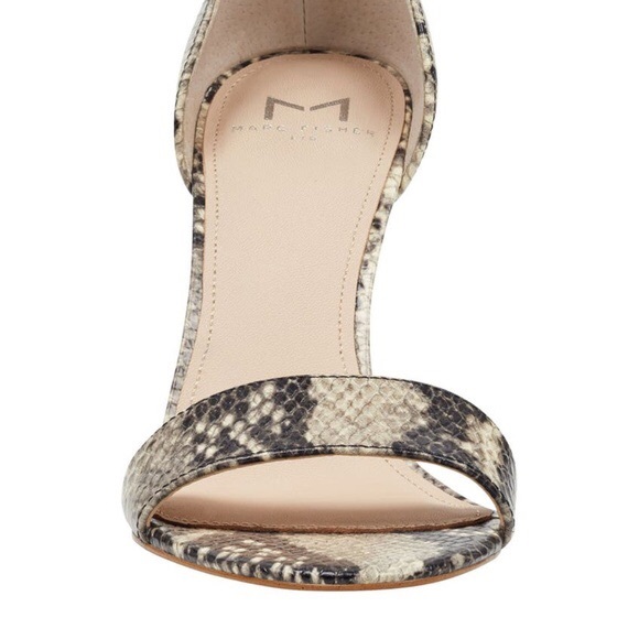 Marc Fisher Kora Snakeskin Ankle Strap Sandal heel - Picture 4 of 4